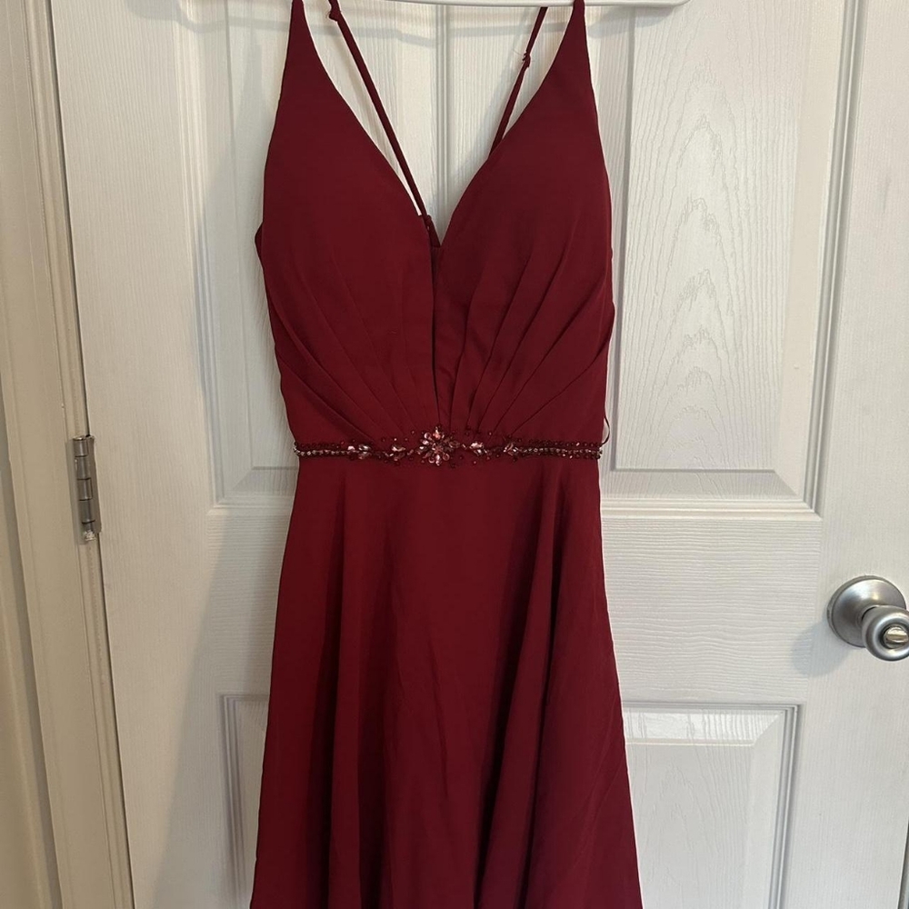 Women's Red and Burgundy Dress